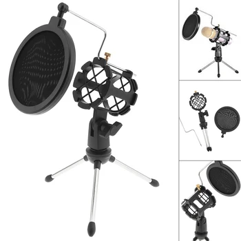 Portable Adjustable Studio Holder Desktop Tripod with Windshield Filter Shock Absorption Function Professional Microphone Stand
Portable Adjustable Studio Holder Desktop Tripod with Windshield Filter Shock Absorption Function Professional Microphone Stand