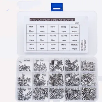 480Pcs/set ISO14581 GB2673 M2 M2.5 M3 304 Stainless Steel Torx Screw Six-Lobe Flat Head Machine Security Screws Kit
480Pcs/set ISO14581 GB2673 M2 M2.5 M3 304 Stainless Steel Torx Screw Six-Lobe Flat Head Machine Security Screws Kit