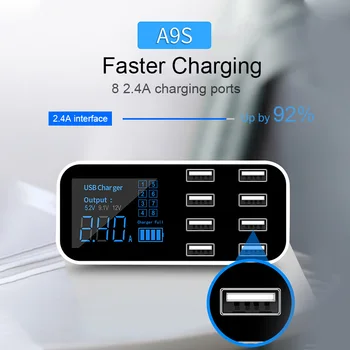 8 Ports USB Car Charger QC3.0 Fast Charging Phone Charger 40W 2.4A Multi USB Socket With LED Display For iPhone Android Samsung 
8 Ports USB Car Charger QC3.0 Fast Charging Phone Charger 40W 2.4A Multi USB Socket With LED Display For iPhone Android Samsung