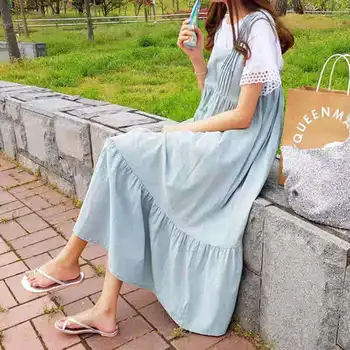 2020 New Summer Dresses Square Collar Solid Color Sleeveless Lotus Leaf Dress Women Korea Loose Casual Sling Vestidos PF426
2020 New Summer Dresses Square Collar Solid Color Sleeveless Lotus Leaf Dress Women Korea Loose Casual Sling Vestidos PF426