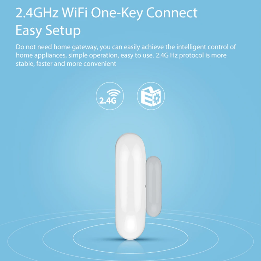 Smart Home Mini Door Window Close Open Security Sensor 2.4G WiFi App Notification Alerts Battery Operated Detector Support Alexa
Smart Home Mini Door Window Close Open Security Sensor 2.4G WiFi App Notification Alerts Battery Operated Detector Support Alexa