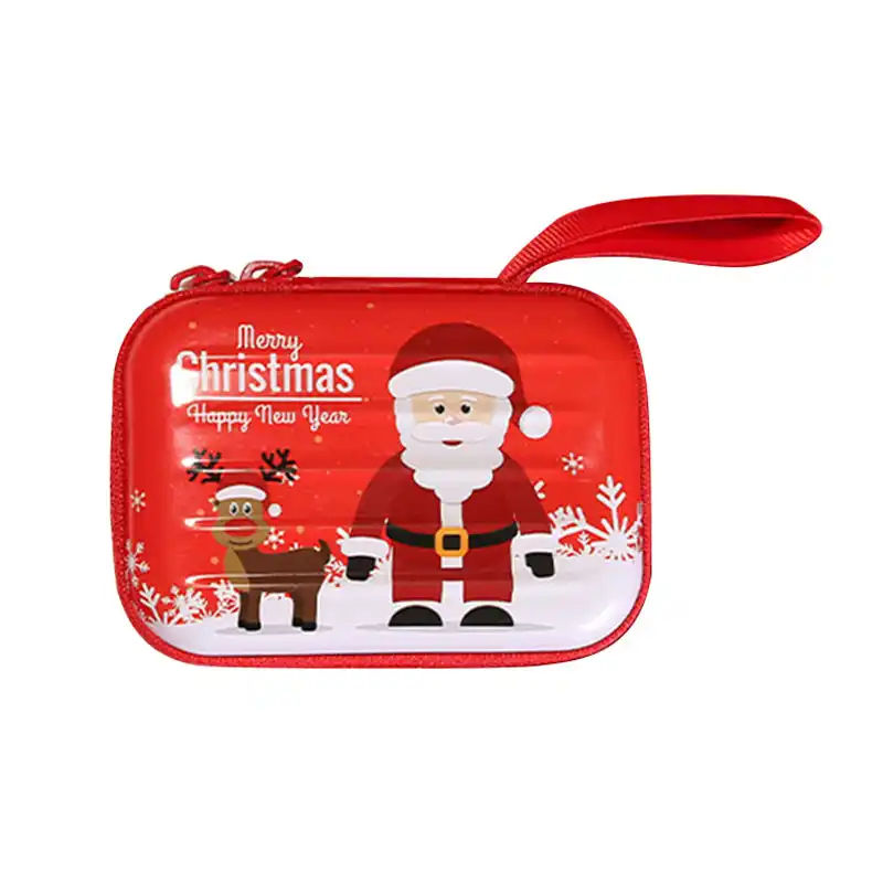 child santa claus christmas tree pattern zipper sling bag coin