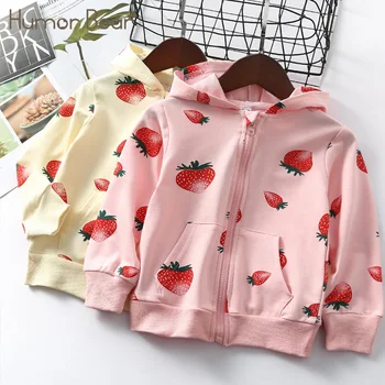 Humor Bear Hooded Zipper Jacket Clothes Fashion Outdoor Children Autumn & Winter Pocket Strawberry Print Baby Girls Clothing 
Humor Bear Hooded Zipper Jacket Clothes Fashion Outdoor Children Autumn & Winter Pocket Strawberry Print Baby Girls Clothing