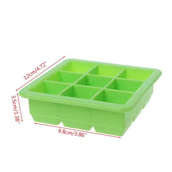 9 Grids Ice Cubes Tray Ice Cube Soft Silicone Mold Storage Containers Heat Cold Resistant Cookie Fondant Household Baking Tool
9 Grids Ice Cubes Tray Ice Cube Soft Silicone Mold Storage Containers Heat Cold Resistant Cookie Fondant Household Baking Tool