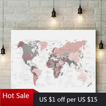 World Map Canvas Painting Blush Pink & Hunter Green Map of the World Poster Room Decor Modern Wall Art Decor Picture
World Map Canvas Painting Blush Pink & Hunter Green Map of the World Poster Room Decor Modern Wall Art Decor Picture