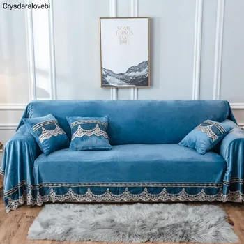 European Luxury 1/2/3/4-seater Sofa Cover Solid Color Universal Sofa Towel with Lace Embroided All-inclusive Dust Couch Cover 
European Luxury 1/2/3/4-seater Sofa Cover Solid Color Universal Sofa Towel with Lace Embroided All-inclusive Dust Couch Cover
