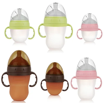 Baby Silicone Bottle Wide Caliber with Handle Straw Milk Bottles Toddler Newborn Infant Baby Drink Training Feeding Bottle
Baby Silicone Bottle Wide Caliber with Handle Straw Milk Bottles Toddler Newborn Infant Baby Drink Training Feeding Bottle