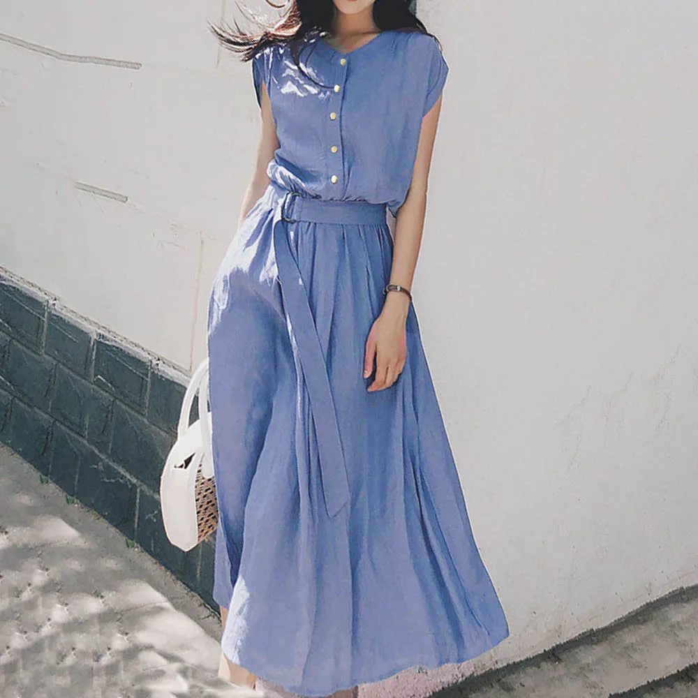 2020 Women Summer Dresses Korean Fashion High Waist A Line French Vintage Street Casual Belt Slim Elegant School Midi Dress
2020 Women Summer Dresses Korean Fashion High Waist A Line French Vintage Street Casual Belt Slim Elegant School Midi Dress
