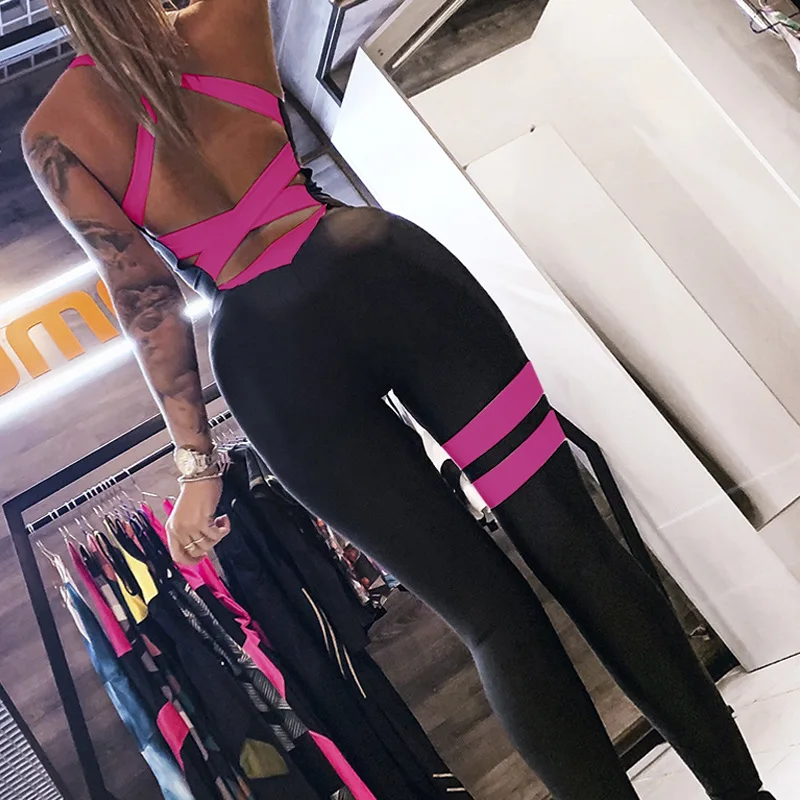 Clothing - Women One Piece Backless Sexy Tracksuit For Workout