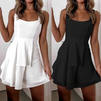 Sleeveless Tank White Black Dress Girls Lace-up Ruffled Mini Dresses 2020 Spring Summer Backless Boho Dress Sundress Vestido D30
Sleeveless Tank White Black Dress Girls Lace-up Ruffled Mini Dresses 2020 Spring Summer Backless Boho Dress Sundress Vestido D30