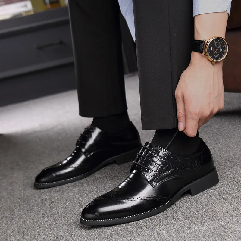 Men's shoes leather men's business dress shoes wedding groom shoes spring and autumn men's pointed toe dress shoes
Men's shoes leather men's business dress shoes wedding groom shoes spring and autumn men's pointed toe dress shoes
