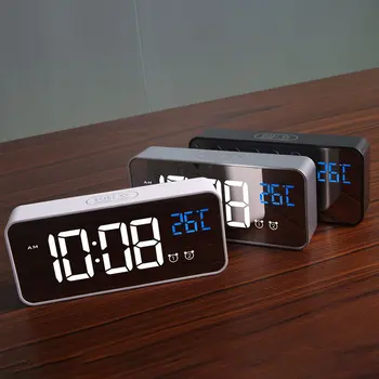Bedside Alarm Clock Digital Mirror Led Music Alarm Clock With Snooze Temperature Acoustic Thermometer Voice Control Backlight
Bedside Alarm Clock Digital Mirror Led Music Alarm Clock With Snooze Temperature Acoustic Thermometer Voice Control Backlight