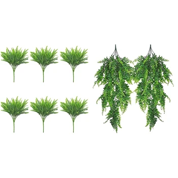 18 Pcs Artificial Fern Plants Resistant Greenery Shrubs Fake Plants & 2 Pcs Artificial Plant Ivy Plastic Greenery
18 Pcs Artificial Fern Plants Resistant Greenery Shrubs Fake Plants & 2 Pcs Artificial Plant Ivy Plastic Greenery