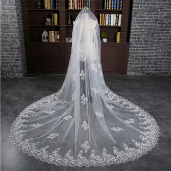 2020 Lace One Layer Cathedral Wedding Veil with Comb Elegant Bridal Veil 4 Meter White Ivory 
2020 Lace One Layer Cathedral Wedding Veil with Comb Elegant Bridal Veil 4 Meter White Ivory