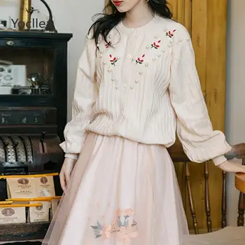 Autumn and winter Women Retro literature art O-neck embroidery Sweater +Mesh skirt two piece Sets student suit Girl skirts
Autumn and winter Women Retro literature art O-neck embroidery Sweater +Mesh skirt two piece Sets student suit Girl skirts
