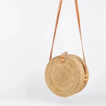 Woven Rattan Bag Round Straw Shoulder Bag Small Beach HandBags Women Summer Hollow Handmade Messenger Crossbody Bags
Woven Rattan Bag Round Straw Shoulder Bag Small Beach HandBags Women Summer Hollow Handmade Messenger Crossbody Bags