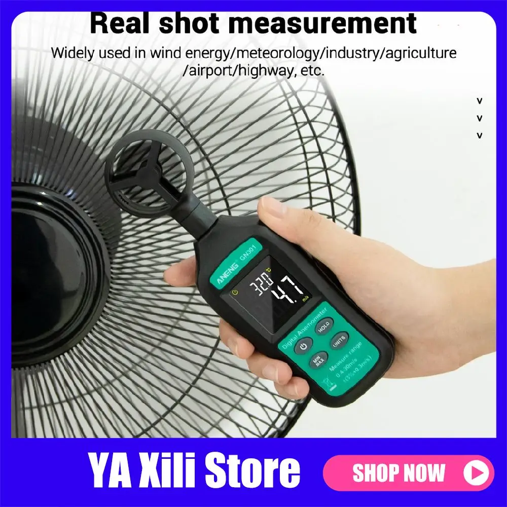 ANENG GN301 Digital Anemometer 0-30m/s Wind Speed Meter -10 ~ 45C Temperature Tester Anemometro with LCD Backlight Display
ANENG GN301 Digital Anemometer 0-30m/s Wind Speed Meter -10 ~ 45C Temperature Tester Anemometro with LCD Backlight Display