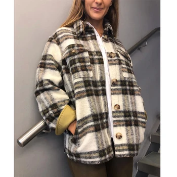 CAMIA 2019 Autumn / Winter Classic Wool Plaid Thick Short Coat Winter Coat Single Breasted Women Long Coat
CAMIA 2019 Autumn / Winter Classic Wool Plaid Thick Short Coat Winter Coat Single Breasted Women Long Coat