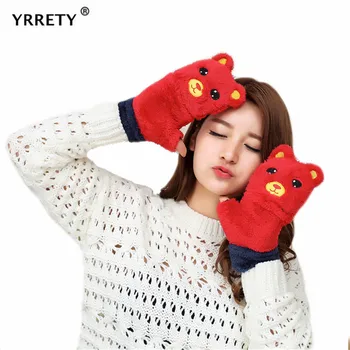 YRRETY New Winter Female Cartoon Cute Warm Cashmere Cute Bear Mittens Double Thick Plush Wrist Women Thickened Warm Flip Gloves
YRRETY New Winter Female Cartoon Cute Warm Cashmere Cute Bear Mittens Double Thick Plush Wrist Women Thickened Warm Flip Gloves
