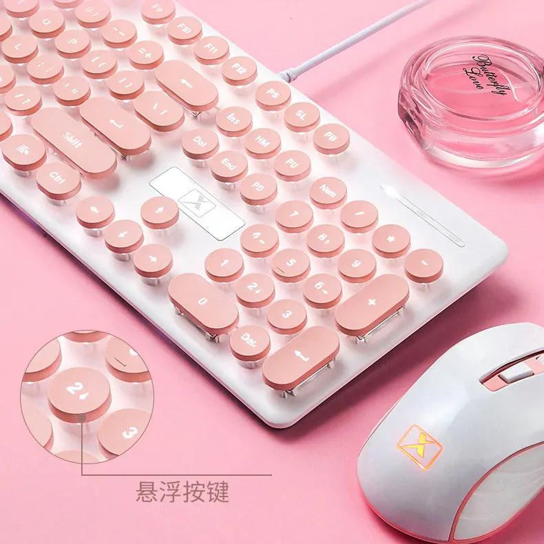Cute Pink Online Celebrity Punk Real Machinery Handfeel Keyboard and Mouse Set Backlight Game and Office Laptop keycaps
Cute Pink Online Celebrity Punk Real Machinery Handfeel Keyboard and Mouse Set Backlight Game and Office Laptop keycaps