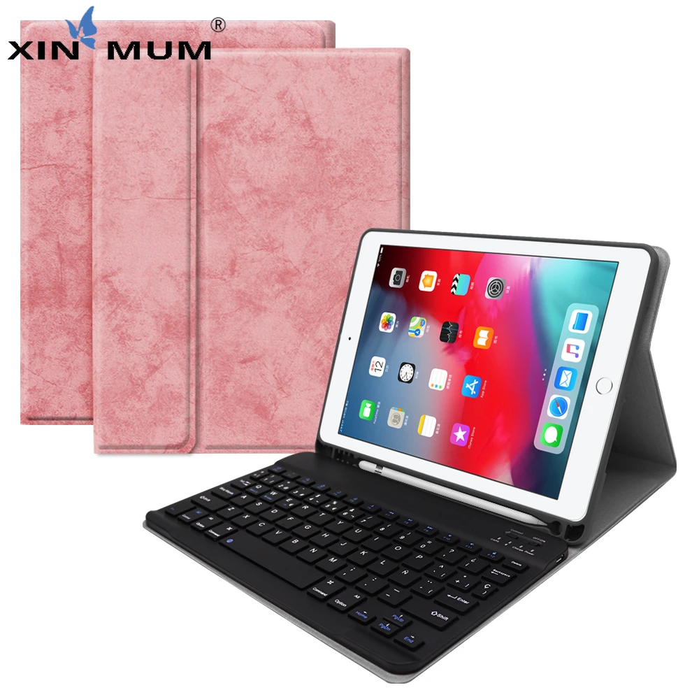 For iPad 9.7 Inch 2017 2018 Spanish Detachable Bluetooth Keyboard with PU Leather Case Tablet Protective Cover and Pen Slot
For iPad 9.7 Inch 2017 2018 Spanish Detachable Bluetooth Keyboard with PU Leather Case Tablet Protective Cover and Pen Slot