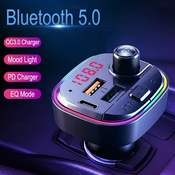 JINSERTA Dual USB PD + QC3.0 Charger Car Mp3 Player Ambient Light Bluetooth5.0 FM Transmitter with EQ Mode and U Disk Music Play
JINSERTA Dual USB PD + QC3.0 Charger Car Mp3 Player Ambient Light Bluetooth5.0 FM Transmitter with EQ Mode and U Disk Music Play