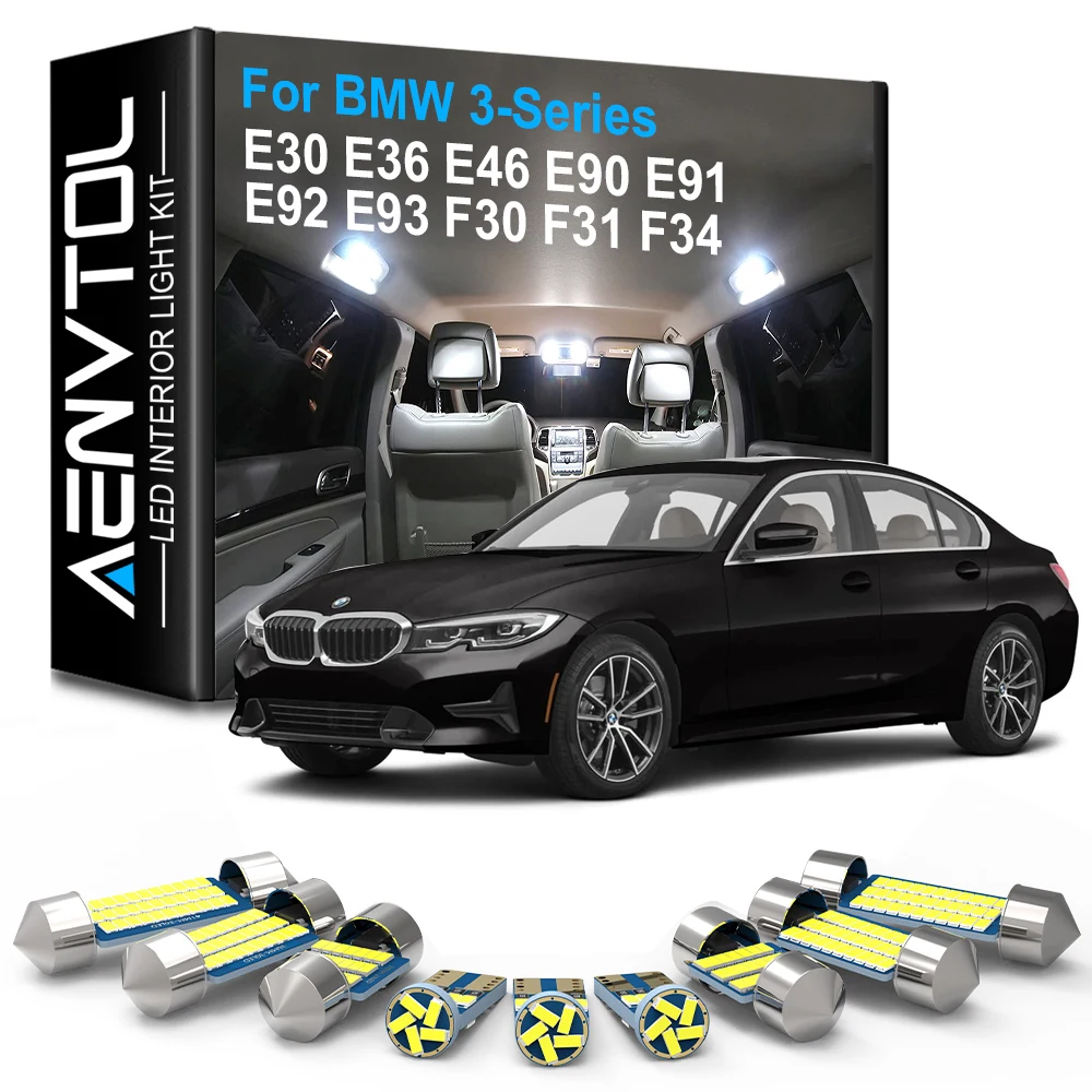 Светодиодная комнатная лампа AENVTOL Canbus для BMW 3 серии E30 E36 E46 E90 E91 E92 E93 F30 F31 F34 2001 2002 2003