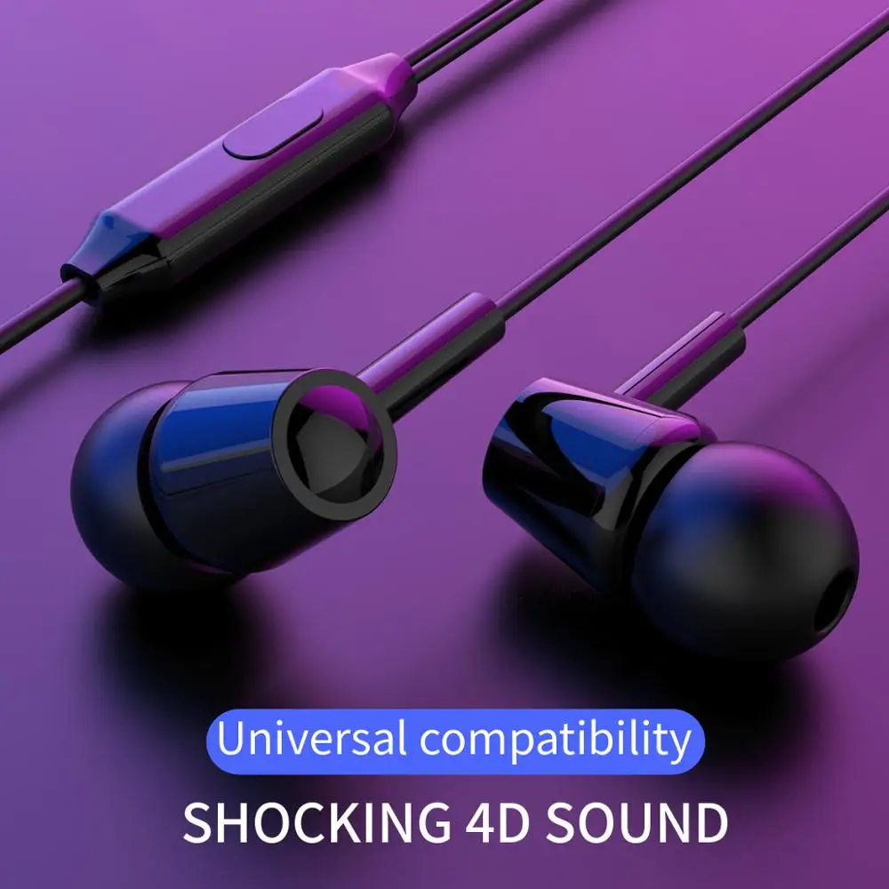 

3.5MM earphones in-Ear Earbuds Noise Isolation Headsets Heavy Bass Earphones with Microphone for Samsung and Android Phone