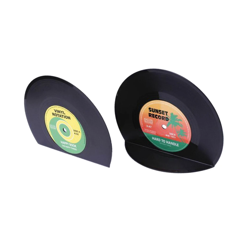 Vintage Vinyl Record Bookends ABS Plastic Book Ends DIY Home Decoration Gift Vintage Vinyl Record Bookends ABS Plastic Book Ends DIY Home Decoration Gift