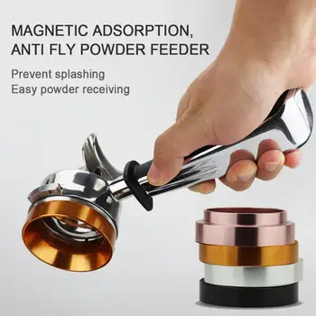 51/54/58mm Magnetic Espresso Coffee Powder Container Dosing Ring for Grinder magnetic ring can prevent the coffee powder flying
51/54/58mm Magnetic Espresso Coffee Powder Container Dosing Ring for Grinder magnetic ring can prevent the coffee powder flying