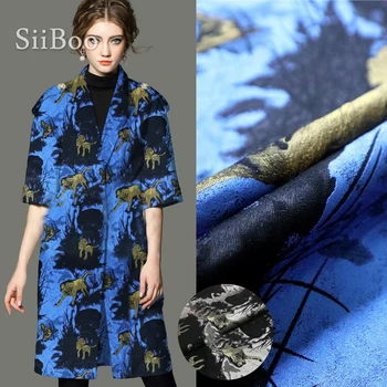 American style blue grey with leopard jacquard brocade fabric for dress coat tissue tela tecidos stoffens SP4750 free shipping 
American style blue grey with leopard jacquard brocade fabric for dress coat tissue tela tecidos stoffens SP4750 free shipping