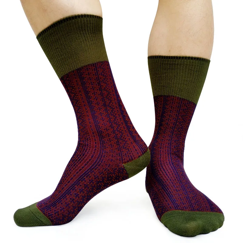 Mens Vintage Style Knit Wool Warm Fall Winter Gentleman Business Crew Dress Socks