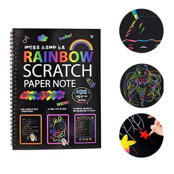 Color Rainbow Scratch Art Paper Card Set with Graffiti Stencil for Drawing Stick DIY Painting Toy Kids
Color Rainbow Scratch Art Paper Card Set with Graffiti Stencil for Drawing Stick DIY Painting Toy Kids