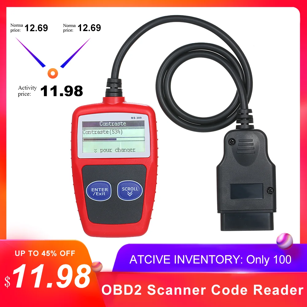 Считыватель кодов MS309 OBD2 автомобильный диагностический инструмент считыватель
