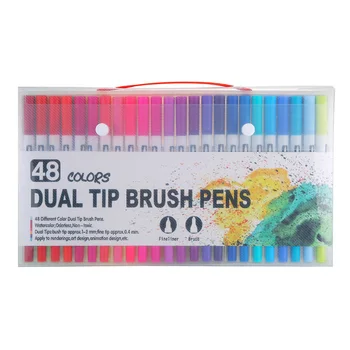 48 Colors Marker Liner Drawing Watercolor Marker Pens Twin Head Brush Pen Painting Art Supplies
48 Colors Marker Liner Drawing Watercolor Marker Pens Twin Head Brush Pen Painting Art Supplies