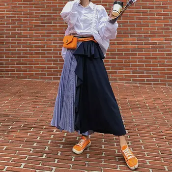 Women Girls Two-Color Pleated Long Skirt Ladies High Waist Elastic Flared Skirts
Women Girls Two-Color Pleated Long Skirt Ladies High Waist Elastic Flared Skirts
