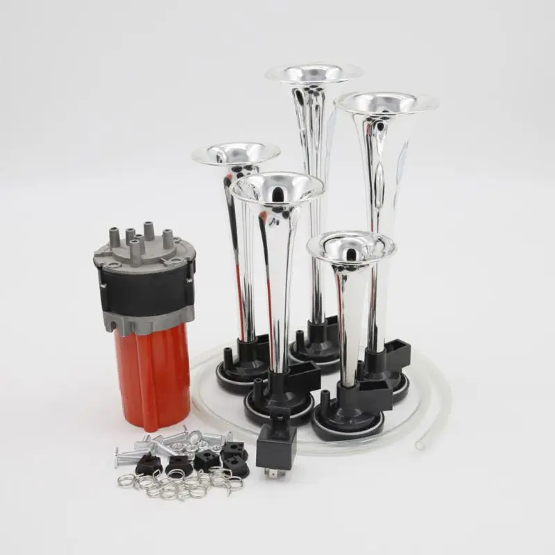 125db 12V 5 Trumpet Musical Dixie Dukes Of Hazzard Electronic Chrome Air Horn A2UC
125db 12V 5 Trumpet Musical Dixie Dukes Of Hazzard Electronic Chrome Air Horn A2UC