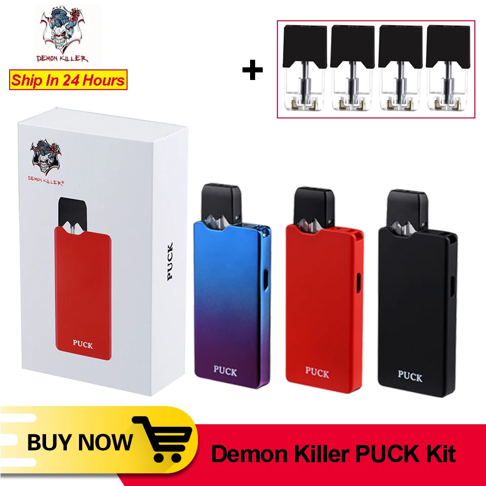 E Cigarette Original Demon Killer PUCK Starter Kit With 400mAh Battery PUCK Mod 0.7ml Pod Cartridge Vape Pen Vaporizer Kit
E Cigarette Original Demon Killer PUCK Starter Kit With 400mAh Battery PUCK Mod 0.7ml Pod Cartridge Vape Pen Vaporizer Kit