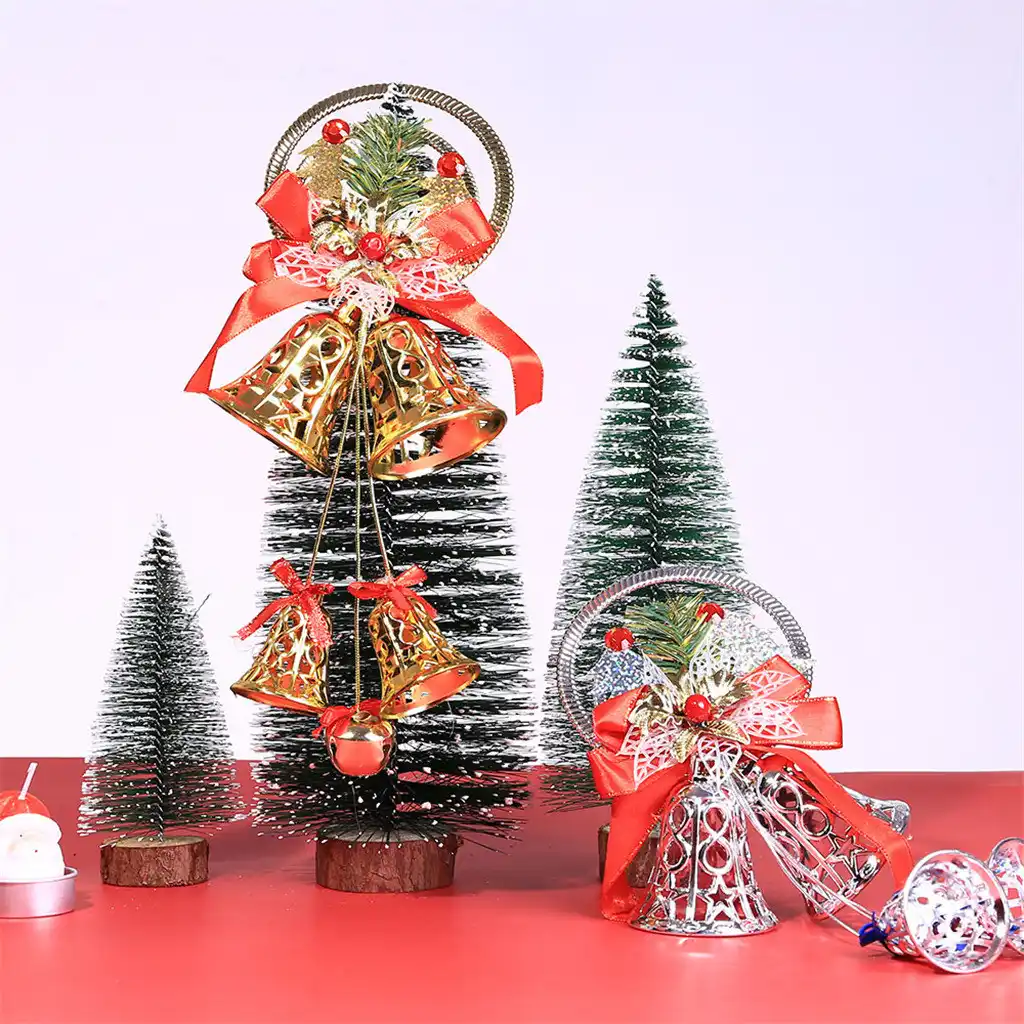 christmas decorations for home mini pvc bell decortive pendant