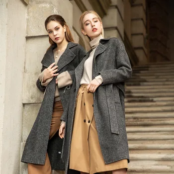 women's winter coats dark grey Double-sided wool cashmere outwear 2019 autumn plus size ladies fashion overcoats long free ship
women's winter coats dark grey Double-sided wool cashmere outwear 2019 autumn plus size ladies fashion overcoats long free ship