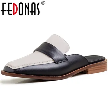 FEDONAS Women 2020 Classic Design Genuine Leather Mules Slippers Thick Heels Square Toe Pumps Summer Sandals Shoes Woman
FEDONAS Women 2020 Classic Design Genuine Leather Mules Slippers Thick Heels Square Toe Pumps Summer Sandals Shoes Woman