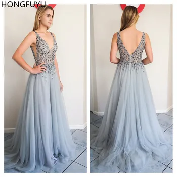 HONGFUYU Sheer Deep V-Neck Evening Dresses Side Split Long 2020 Beaded Abendkleider Party Elegant Vestido De Festa Prom Gowns 
HONGFUYU Sheer Deep V-Neck Evening Dresses Side Split Long 2020 Beaded Abendkleider Party Elegant Vestido De Festa Prom Gowns