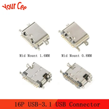 10pcs 16P USB-3.1 USB Connector Type C Horizontal Mid Mount Female 1.6mm Through Board 0.8mm for Charger Adapter SMT DIY Type C
10pcs 16P USB-3.1 USB Connector Type C Horizontal Mid Mount Female 1.6mm Through Board 0.8mm for Charger Adapter SMT DIY Type C