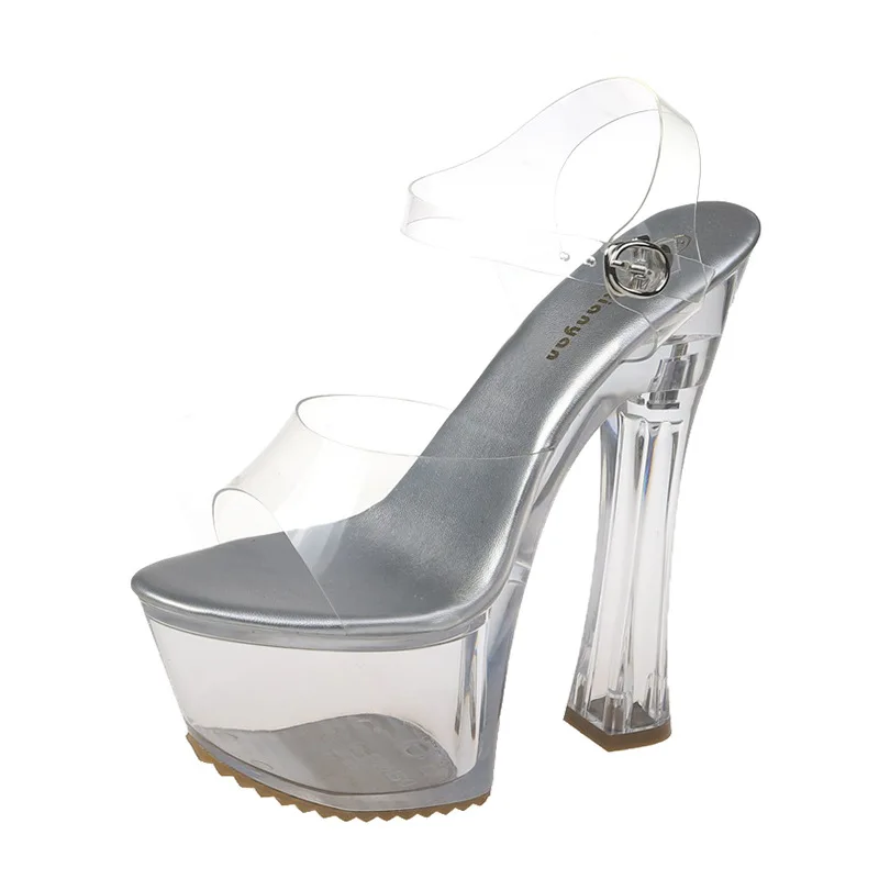 

2021 Новый с украшением в виде кристаллов обувь для прогулок показать каблуки прозрачные женские туфли на платформе босоножки на высоком каблуке женские пикантные большой двор с широко открытым носком, фасон «рыбий рот» туфли