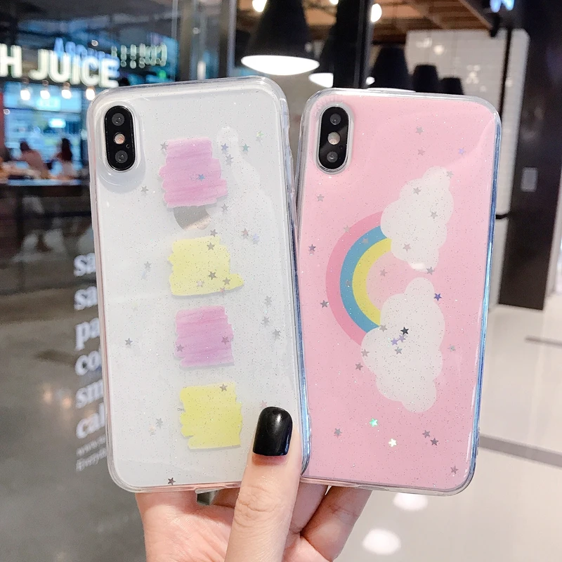 Watercolor Cloud Rainbow Pattern Glitter Sparkle Star For iPhone 6 6s 7 8 Plus 10 X XS XR Max Soft Silicone TPU Clear Case Cover
Watercolor Cloud Rainbow Pattern Glitter Sparkle Star For iPhone 6 6s 7 8 Plus 10 X XS XR Max Soft Silicone TPU Clear Case Cover