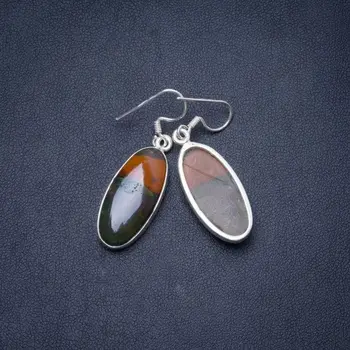 Natural Blood Stone Handmade Unique 925 Sterling Silver Earrings 1.5" Y1038
Natural Blood Stone Handmade Unique 925 Sterling Silver Earrings 1.5" Y1038