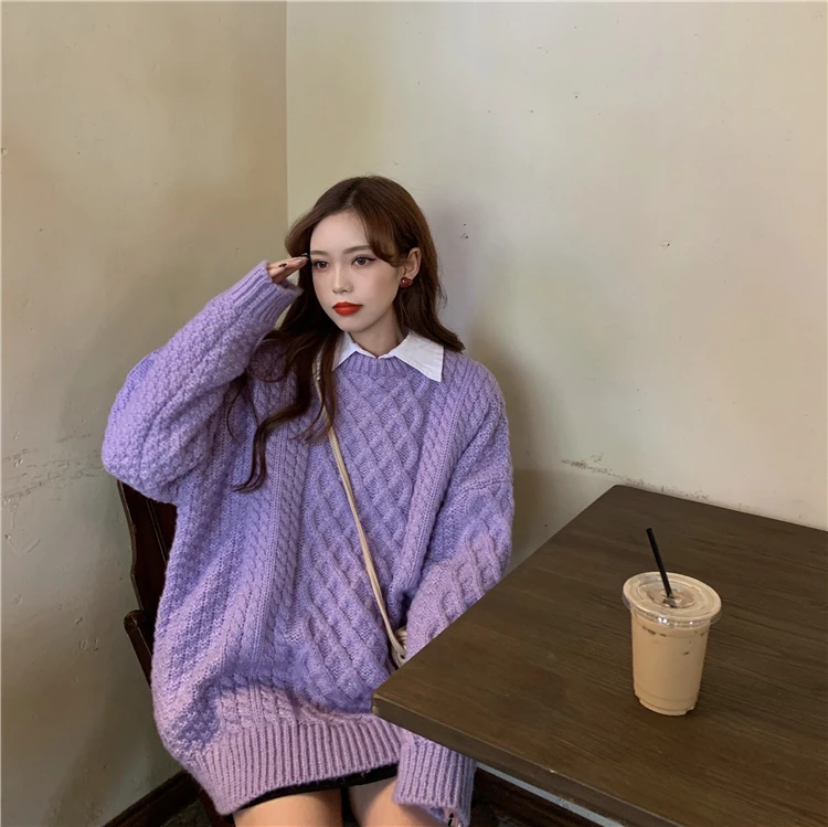 Real photo real price ~ Korean version of the new winter Lingge pattern thickened bat sleeve round neck candy color Pullover
Real photo real price ~ Korean version of the new winter Lingge pattern thickened bat sleeve round neck candy color Pullover