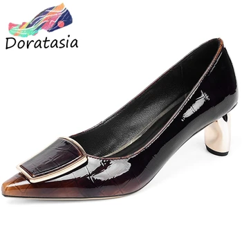 DORATASIA Office Girl Buckle Pointed Toe Slip On High Heel Pumps Genuine Leather Pumps Women Patent Leather Shoes Woman
DORATASIA Office Girl Buckle Pointed Toe Slip On High Heel Pumps Genuine Leather Pumps Women Patent Leather Shoes Woman