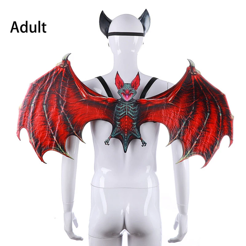 

Carnival Party Decoration Suit Masquerade Props Adult&Child Vampire Bat Cosplay Costume Anime Devil Halloween Wings Mask Suit