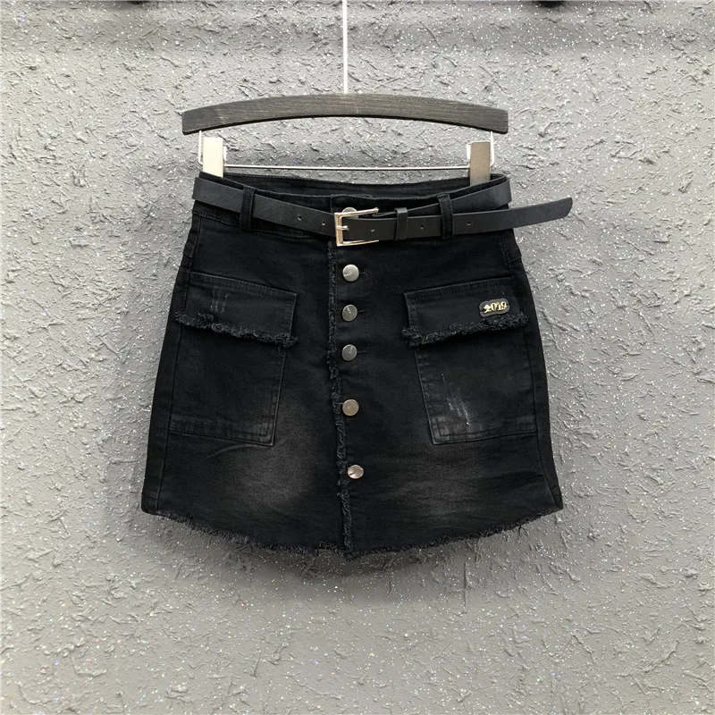 High-waisted Sheath Short Skirts Women's 19 Autumn New Style Ozhouzhan Fashion Big Pocket Slim Fit Slimming Denim Skirt
High-waisted Sheath Short Skirts Women's 19 Autumn New Style Ozhouzhan Fashion Big Pocket Slim Fit Slimming Denim Skirt